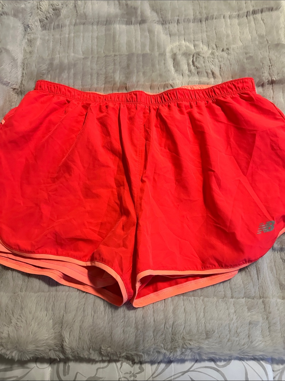 New Balance Neon Coral Athletic Shorts